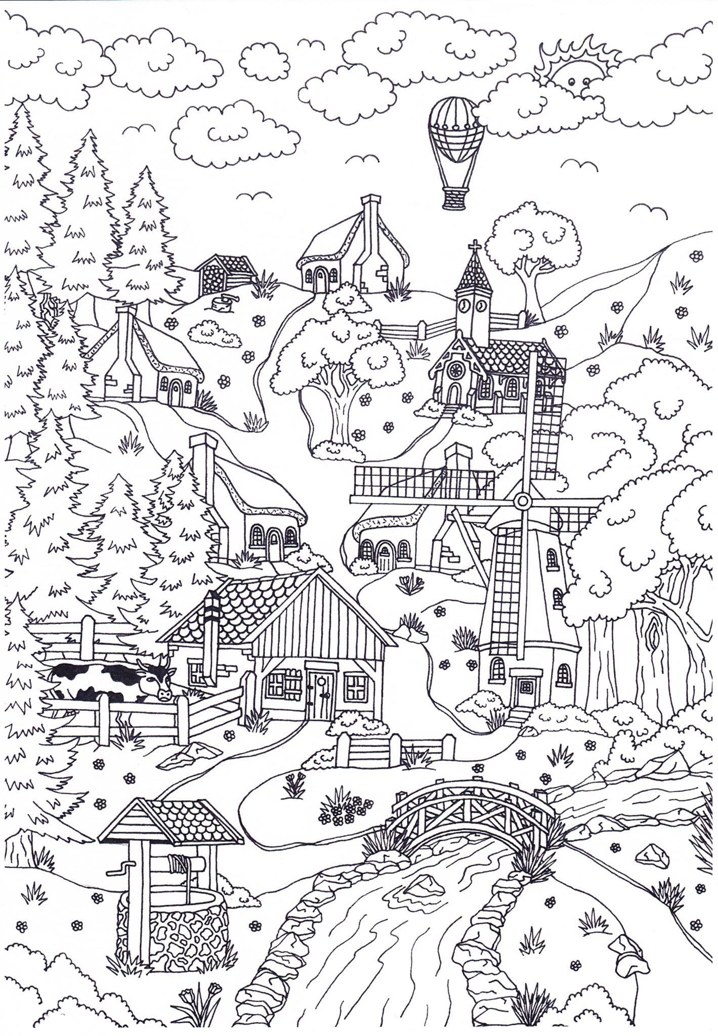 landschap Kleurplaat landschap