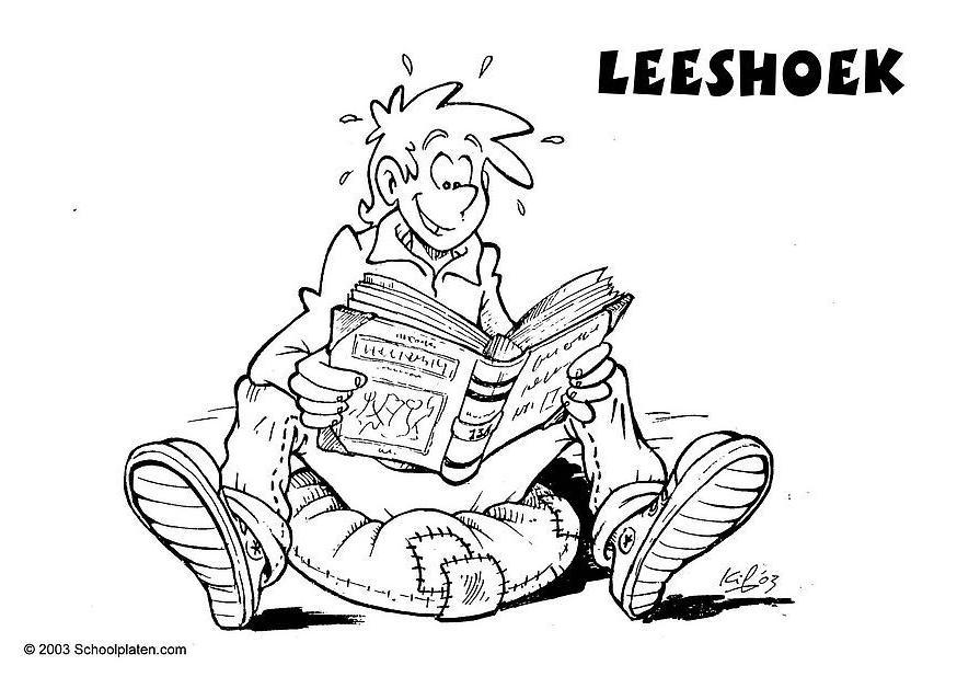 Kleurplaat leeshoek