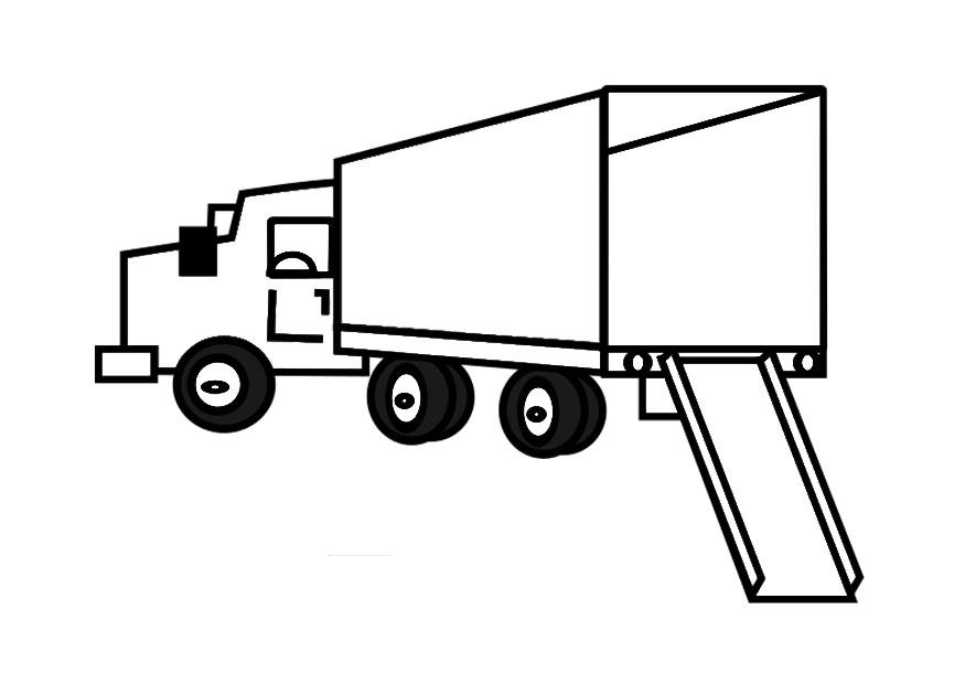 lege verhuiswagen Kleurplaat lege verhuiswagen