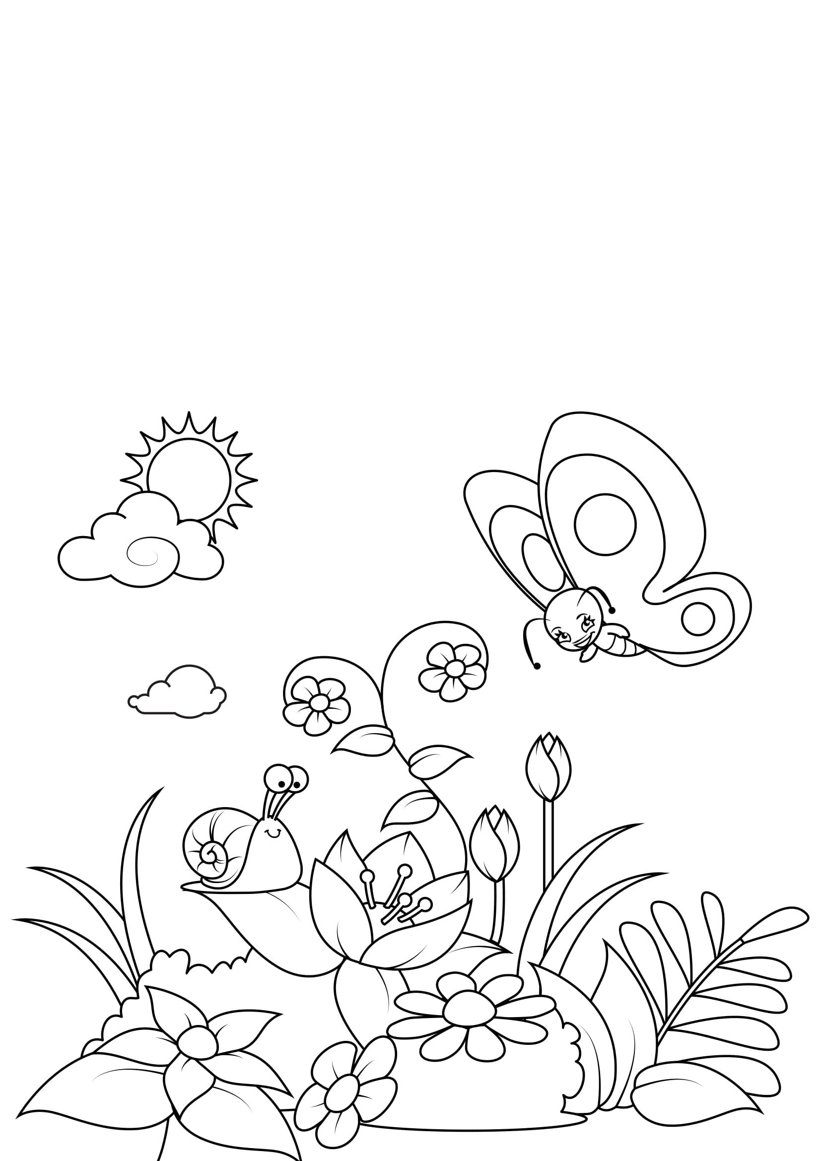 lente Kleurplaat lente