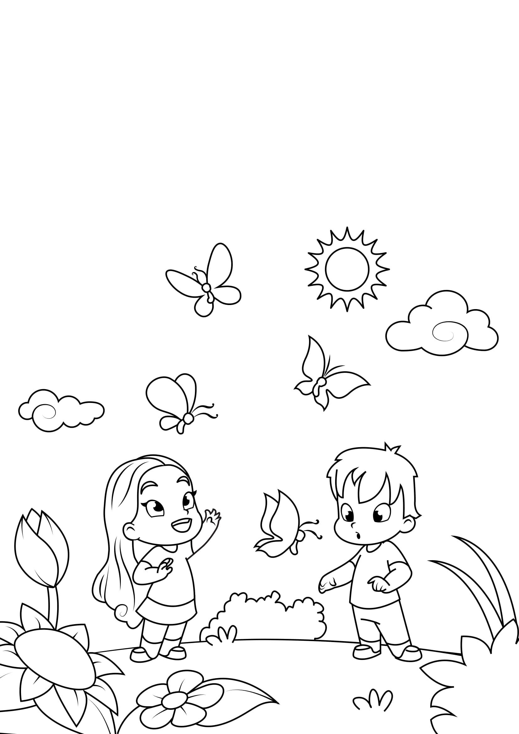 lente, de zomer is op komst Kleurplaat lente, de zomer is op komst