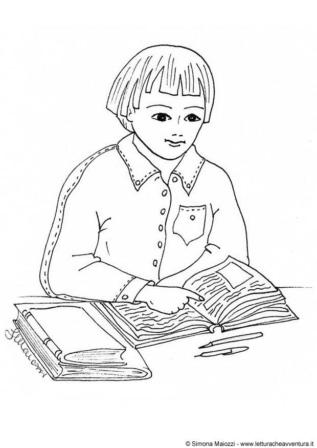 lezen Kleurplaat lezen