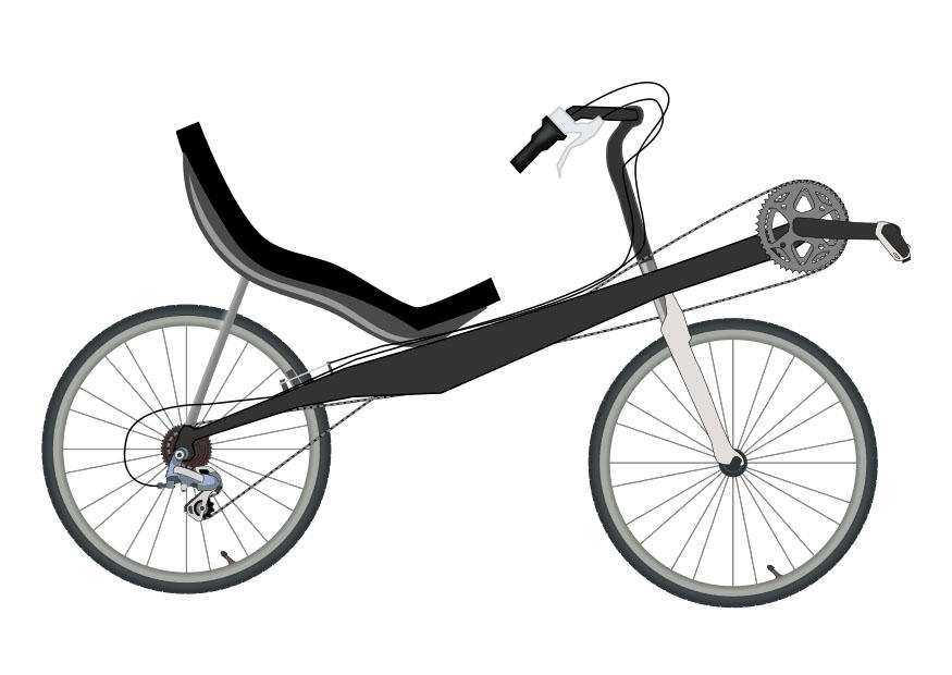 ligfiets Kleurplaat ligfiets