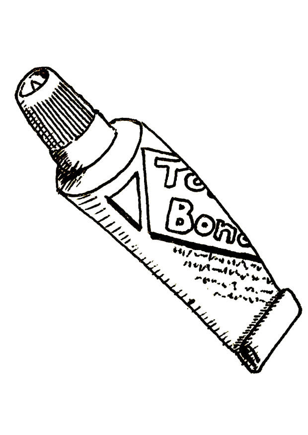 lijm tube Kleurplaat lijm tube