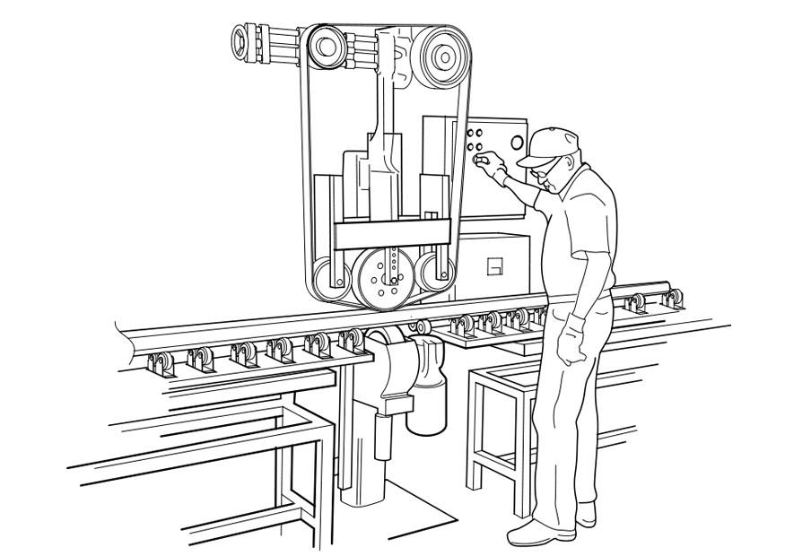 machine bedienen Kleurplaat machine bedienen