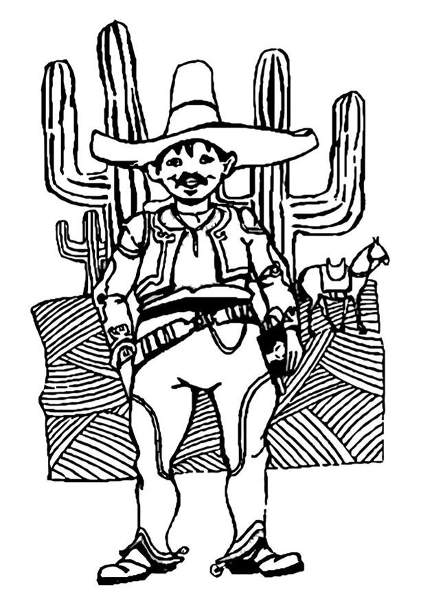 man uit mexico Kleurplaat man uit mexico