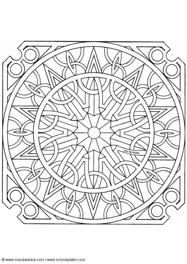 mandala-1602h Kleurplaat mandala-1602h