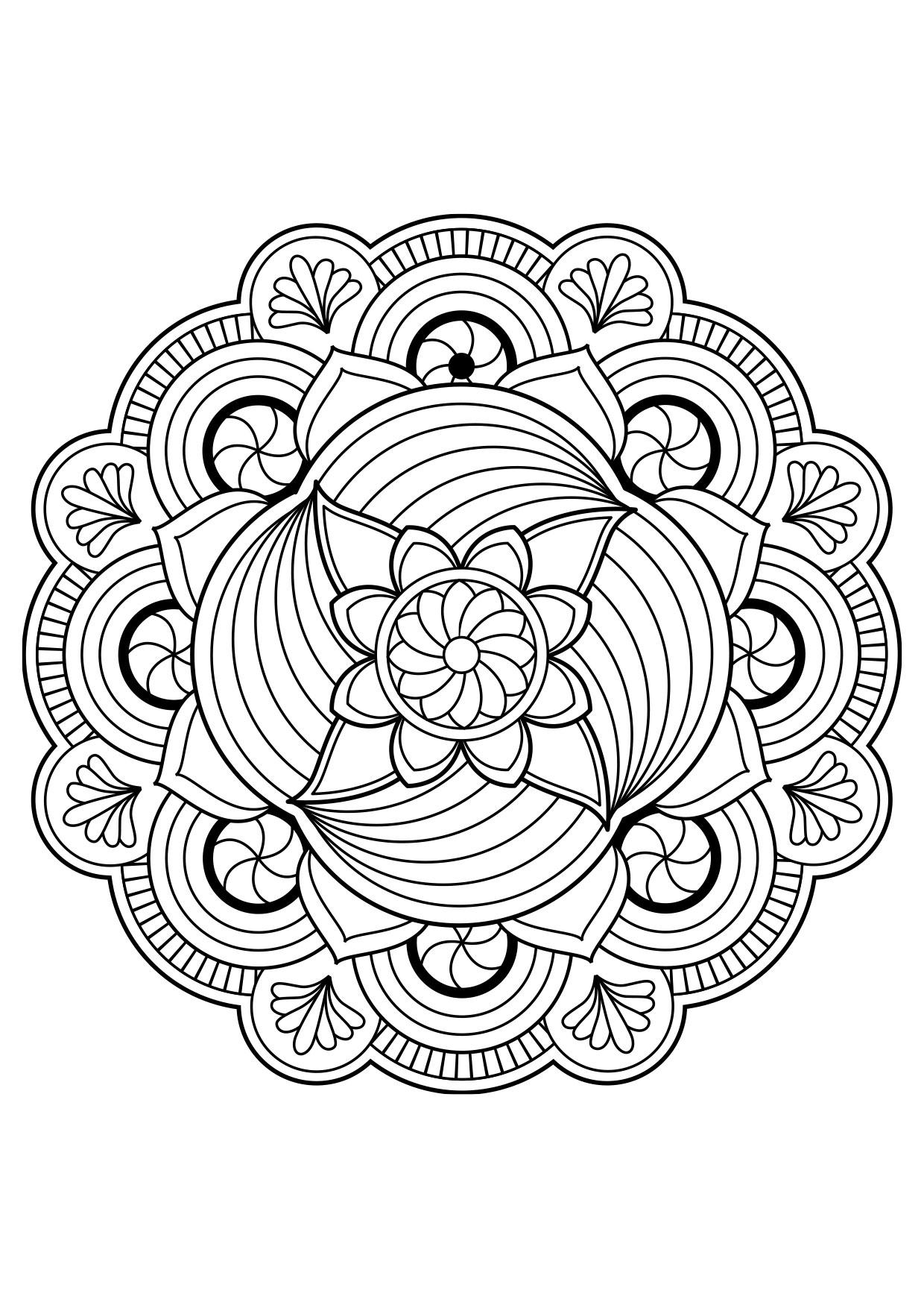 mandala bloem Kleurplaat mandala bloem