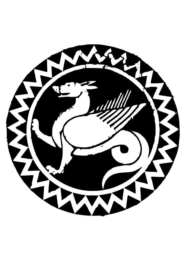 mandala draak Kleurplaat mandala draak