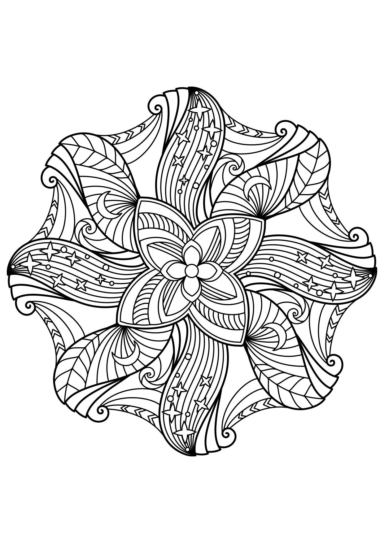 mandala nacht Kleurplaat mandala nacht