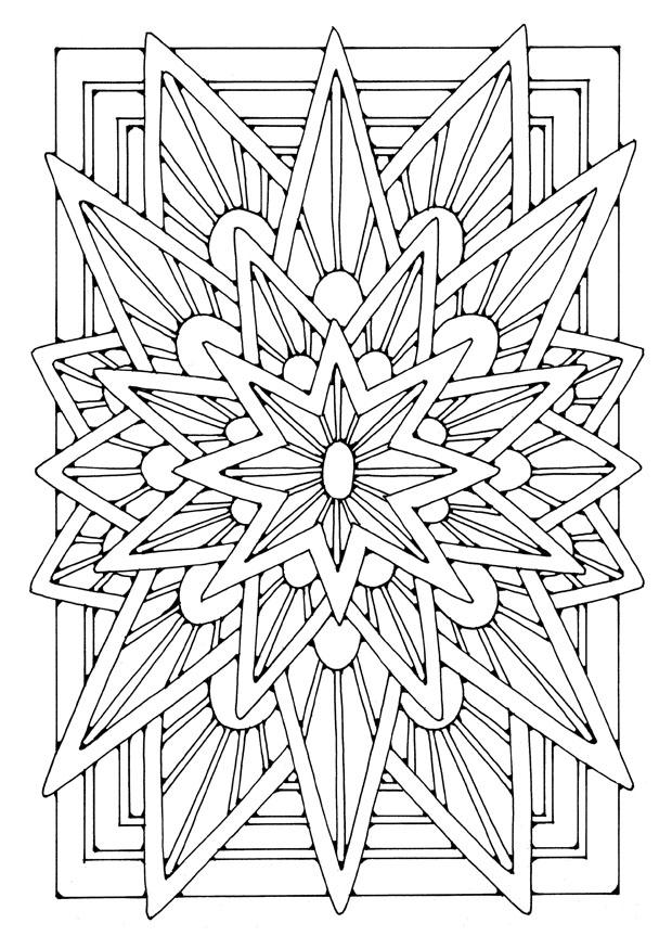 mandala - ster Kleurplaat mandala - ster