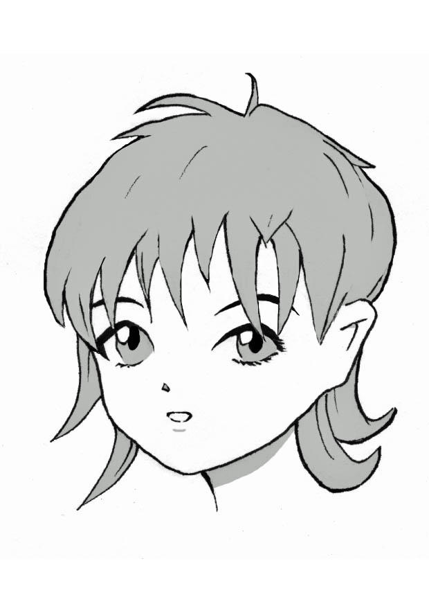 manga meisje Kleurplaat manga meisje