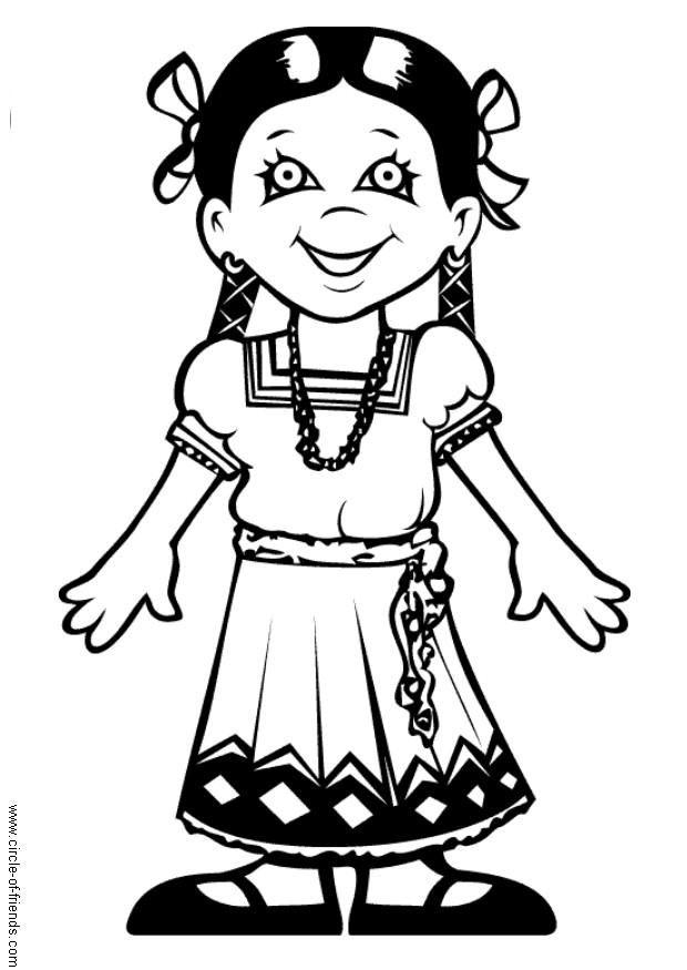 maria uit mexico Kleurplaat maria uit mexico