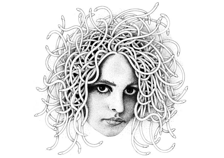 medusa Kleurplaat medusa