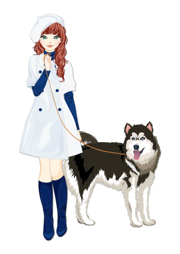 meisje met hond Afbeelding meisje met hond