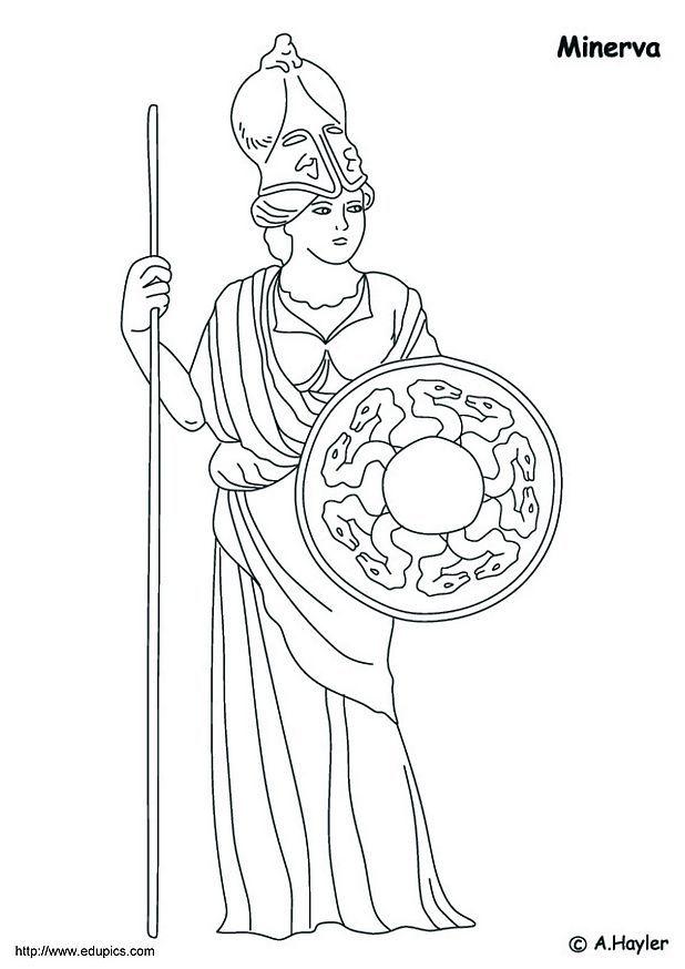 minerva Kleurplaat minerva