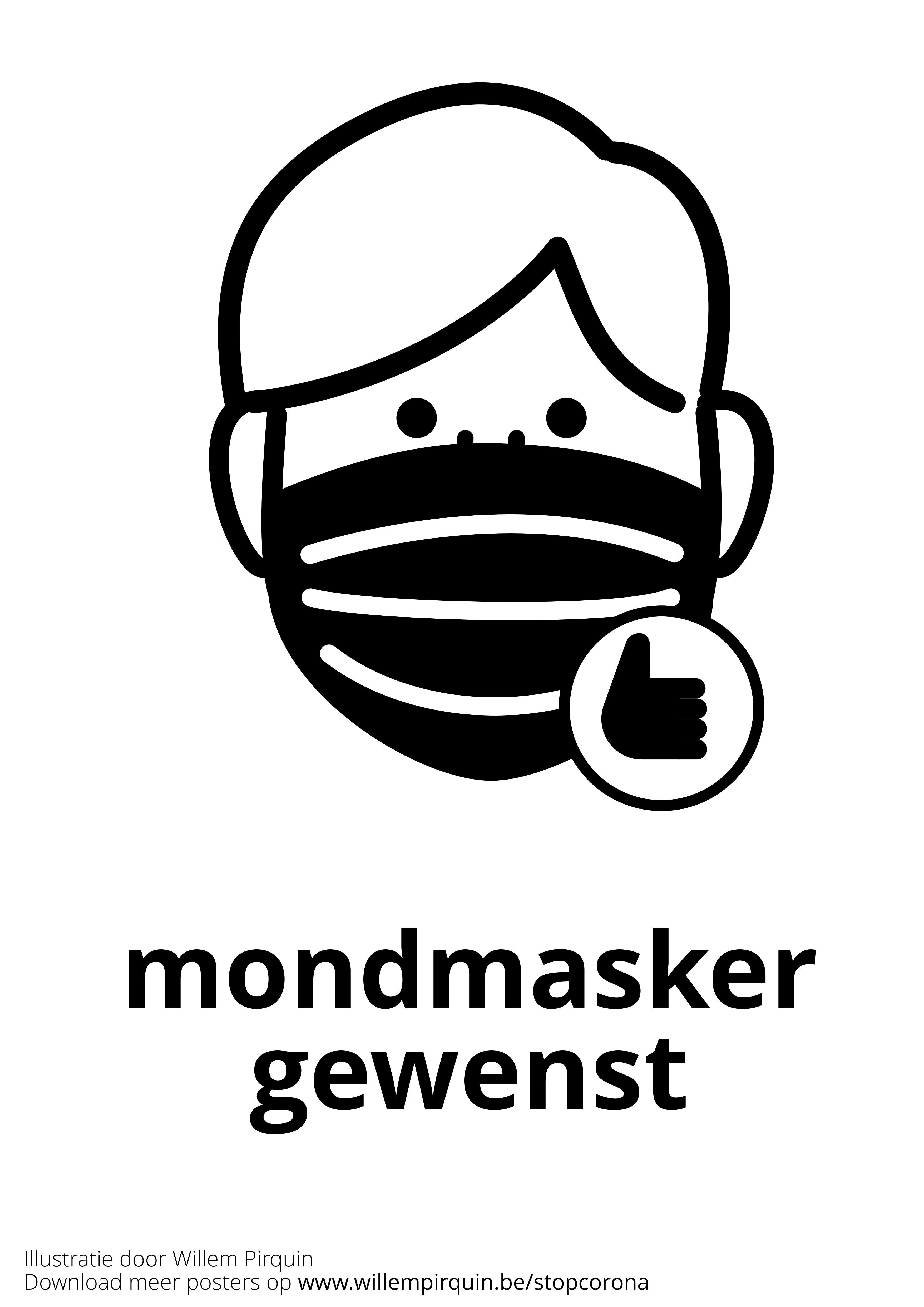 mondmasker gewenst Kleurplaat mondmasker gewenst
