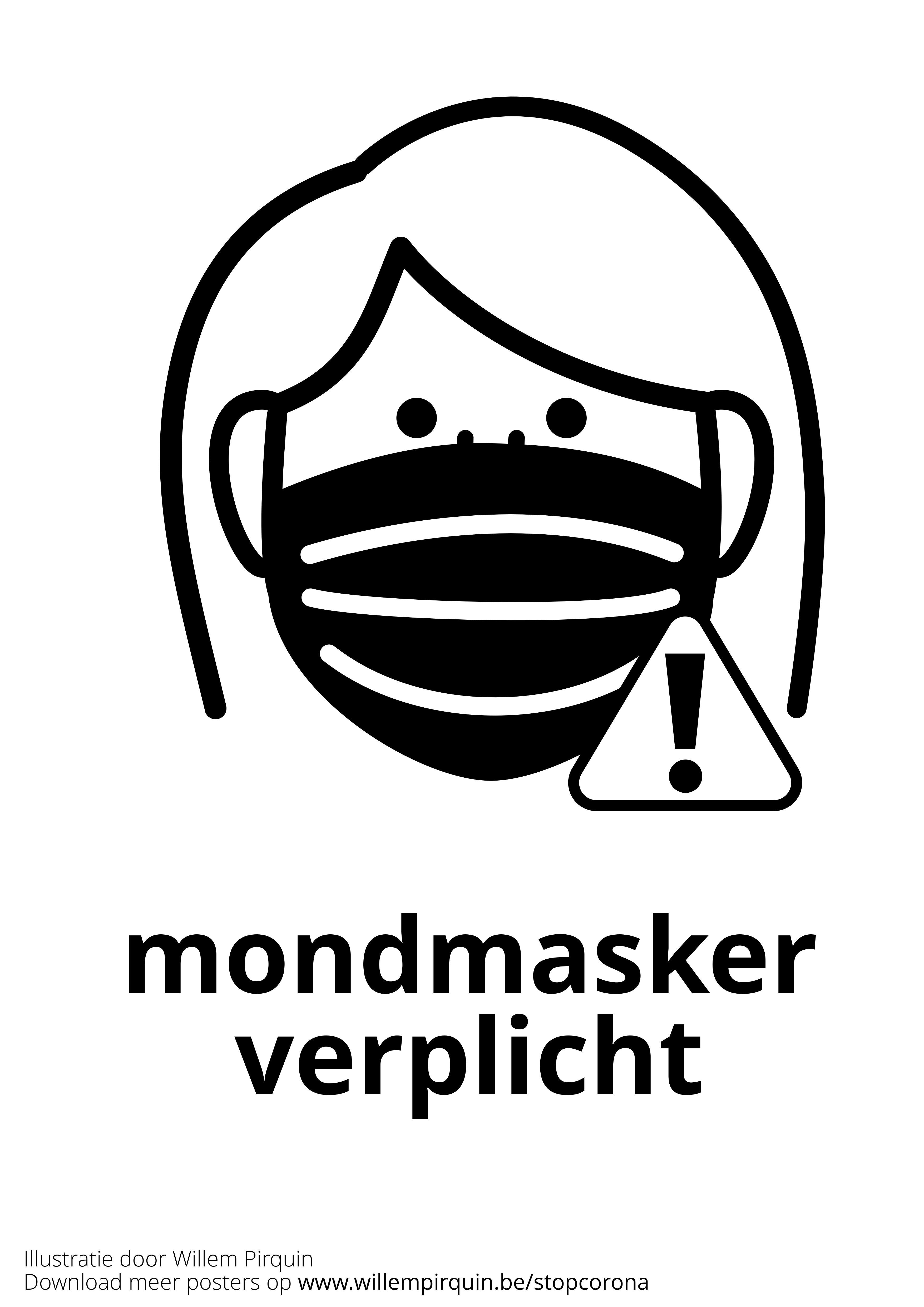 mondmasker verplicht Kleurplaat mondmasker verplicht
