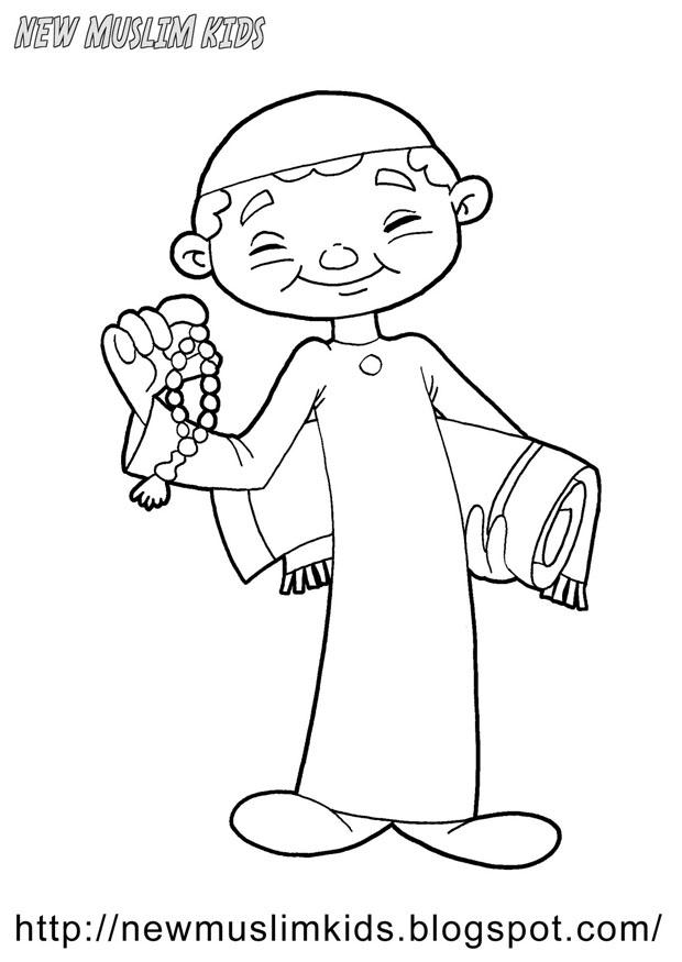 moslim jongen Kleurplaat moslim jongen