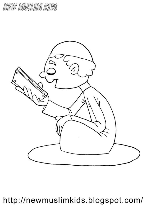 moslim jongen Kleurplaat moslim jongen