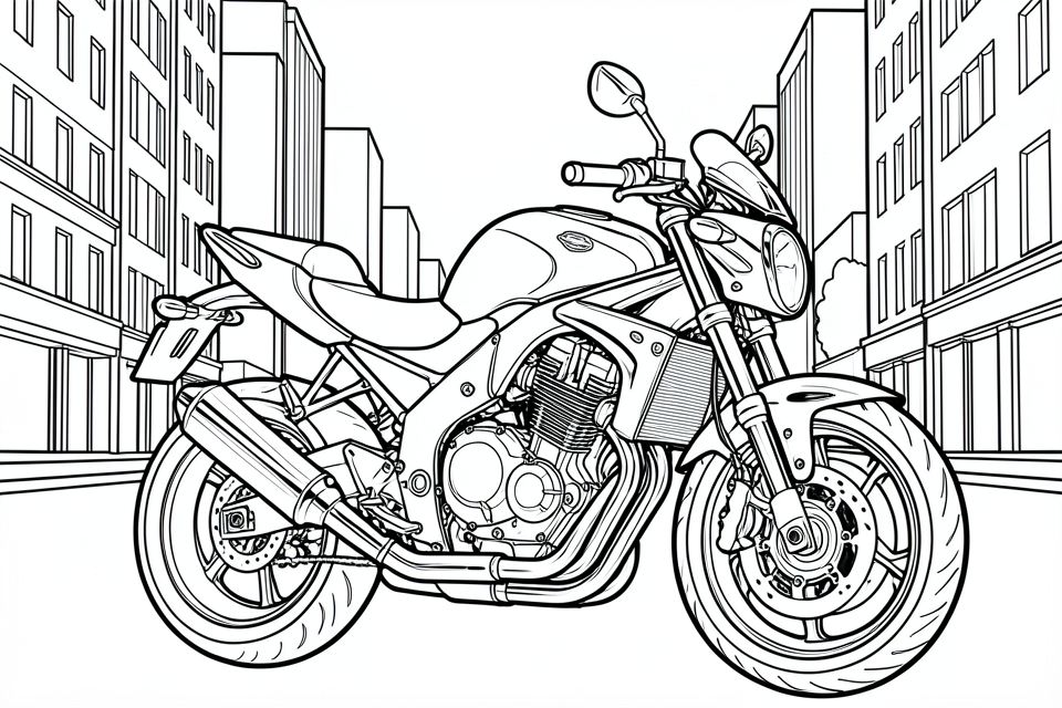 moto Kleurplaat moto