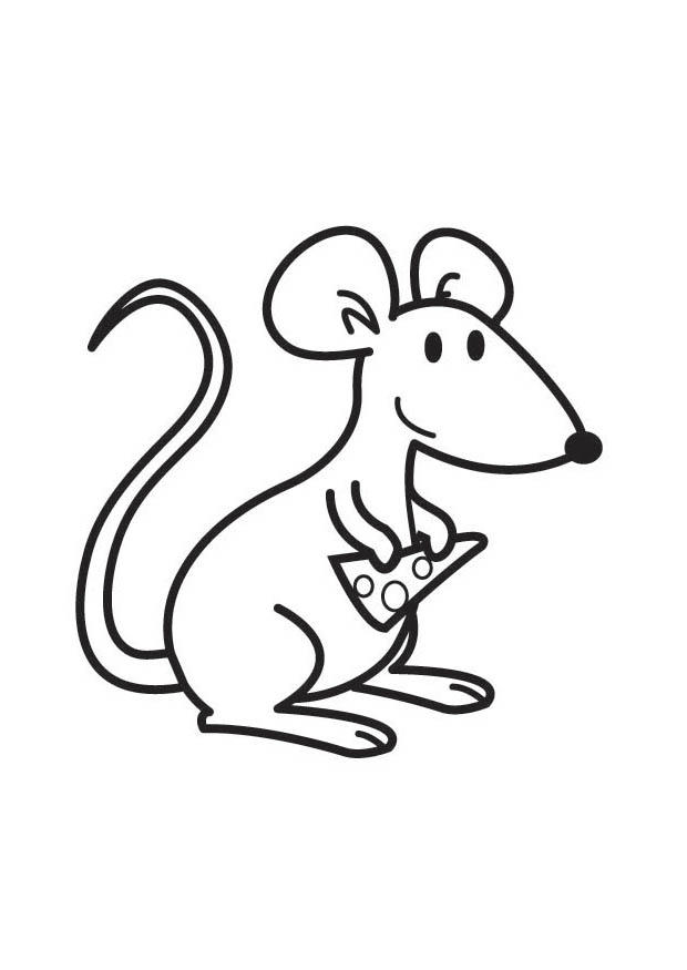 muis met kaas Kleurplaat muis met kaas