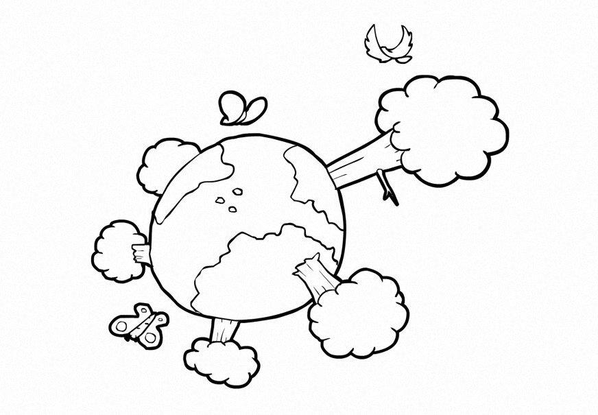 natuur - klimaat - de aarde Kleurplaat natuur - klimaat - de aarde