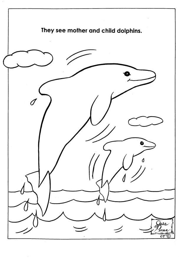 natuurpark dolfijnen Kleurplaat natuurpark dolfijnen