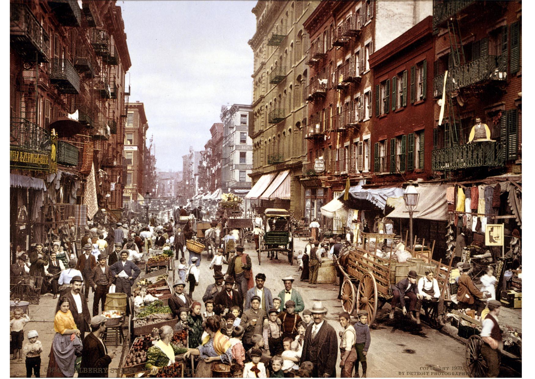 new york - mulberrystraat 1900 Foto new york - mulberrystraat 1900