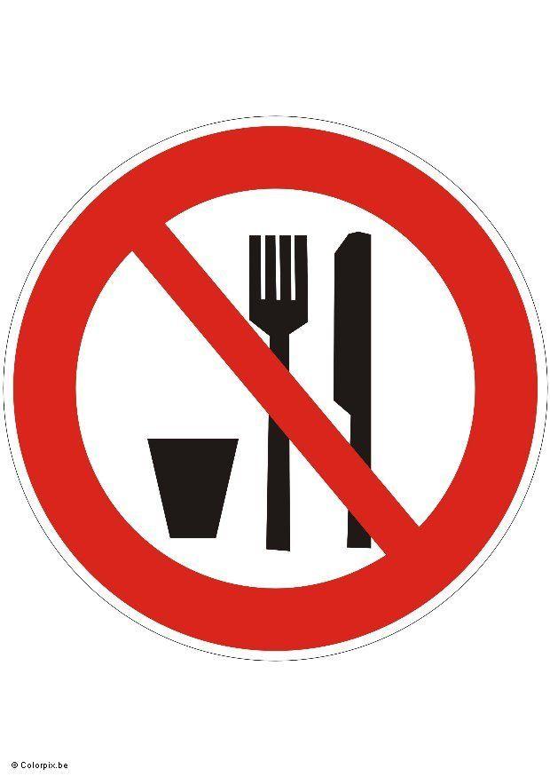 niet eten of drinken Afbeelding niet eten of drinken