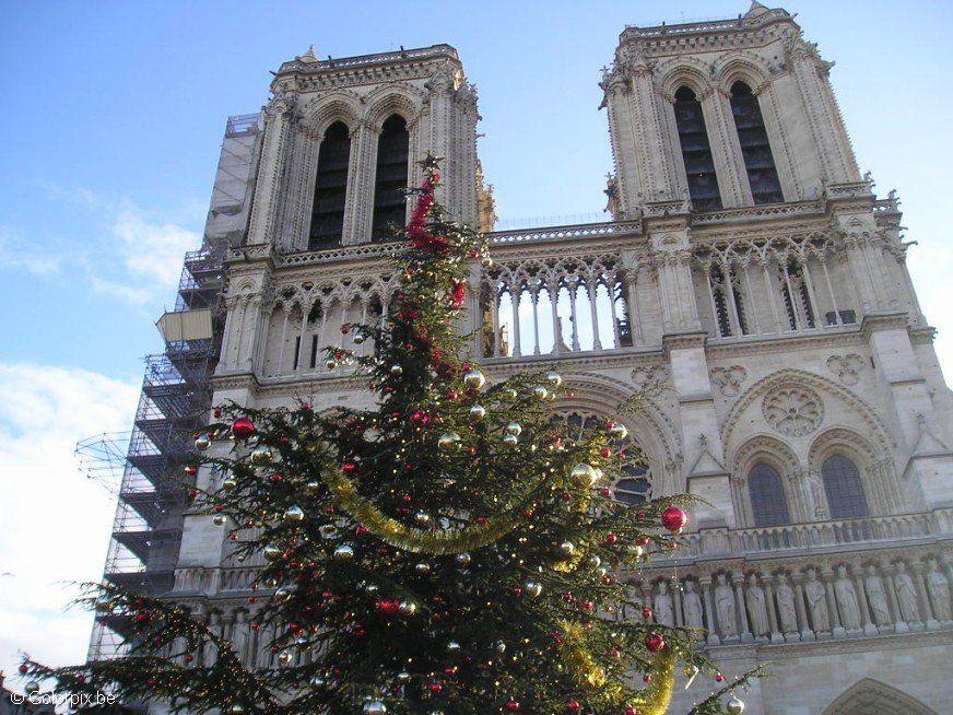 notre dame kerstdagen parijs Foto notre dame kerstdagen parijs