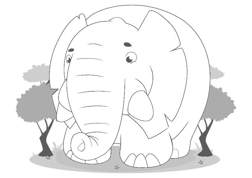 olifant Kleurplaat olifant