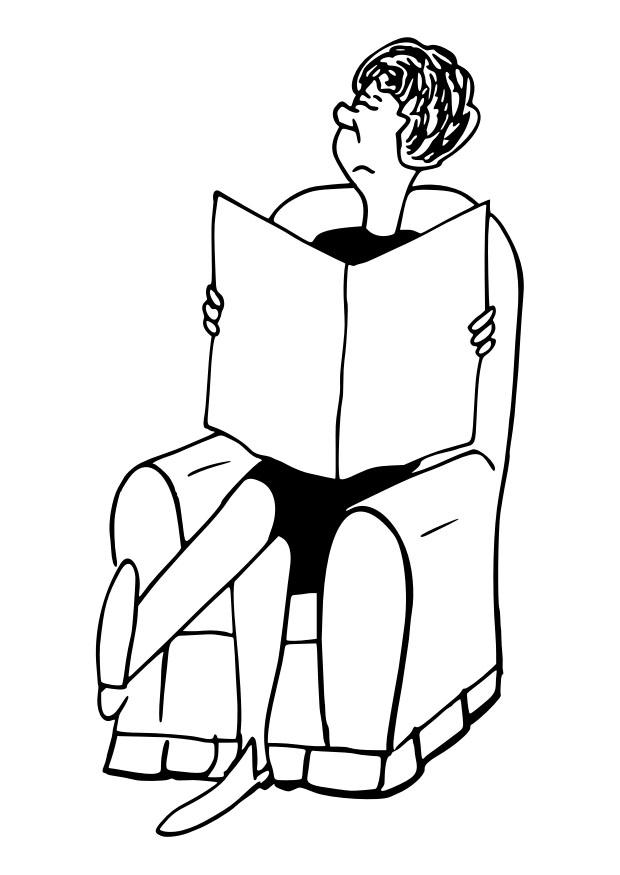 oma die leest Kleurplaat oma die leest