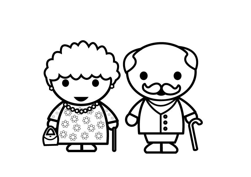 oma en opa Kleurplaat oma en opa