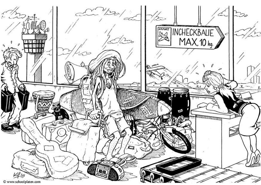 op vakantie Kleurplaat op vakantie
