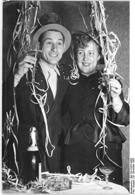 oudejaarsavond 1953 Foto oudejaarsavond 1953