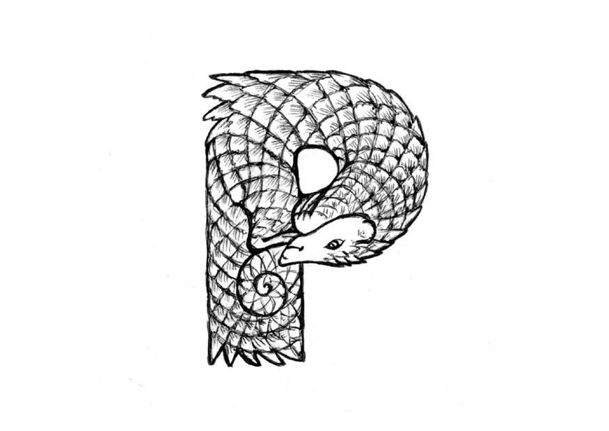 p-pangolin Kleurplaat p-pangolin