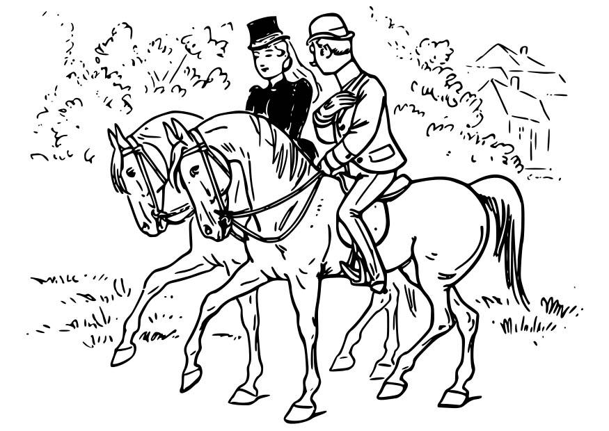 paard rijden Kleurplaat paard rijden