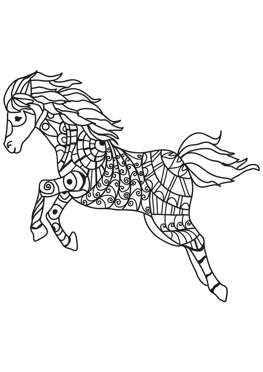paard springt Kleurplaat paard springt
