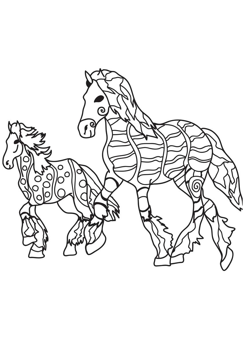 paarden Kleurplaat paarden