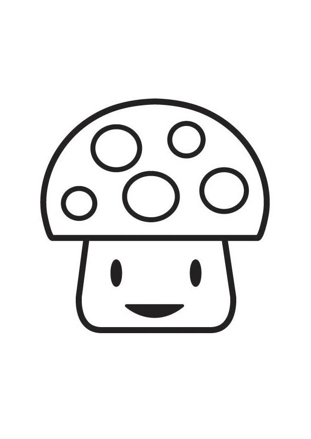 paddestoel figuurtje Kleurplaat paddestoel figuurtje