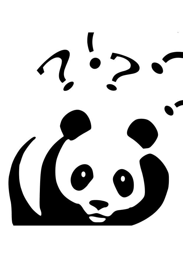 panda stelt zich vragen Kleurplaat panda stelt zich vragen