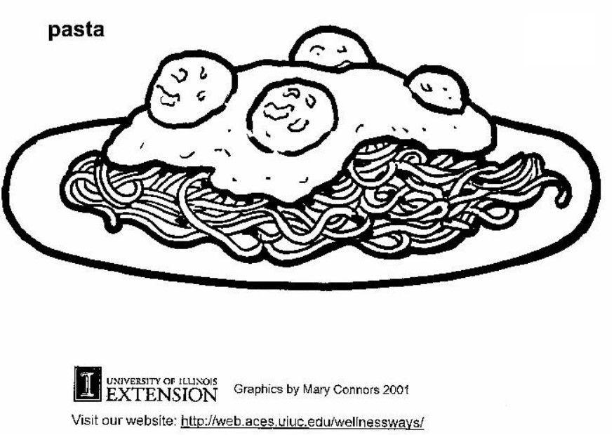 pasta Kleurplaat pasta