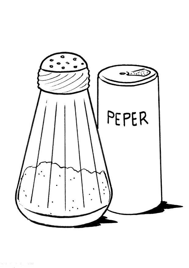 peper- en zoutvat Kleurplaat peper- en zoutvat