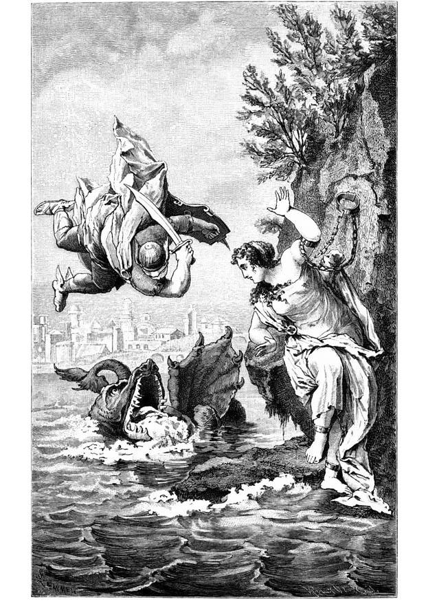 perseus en andromeda Kleurplaat perseus en andromeda