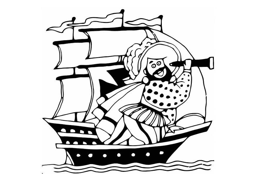 piraat Kleurplaat piraat