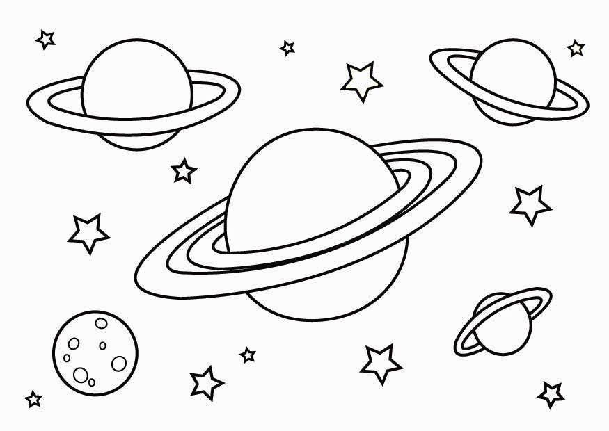 planeten Kleurplaat planeten