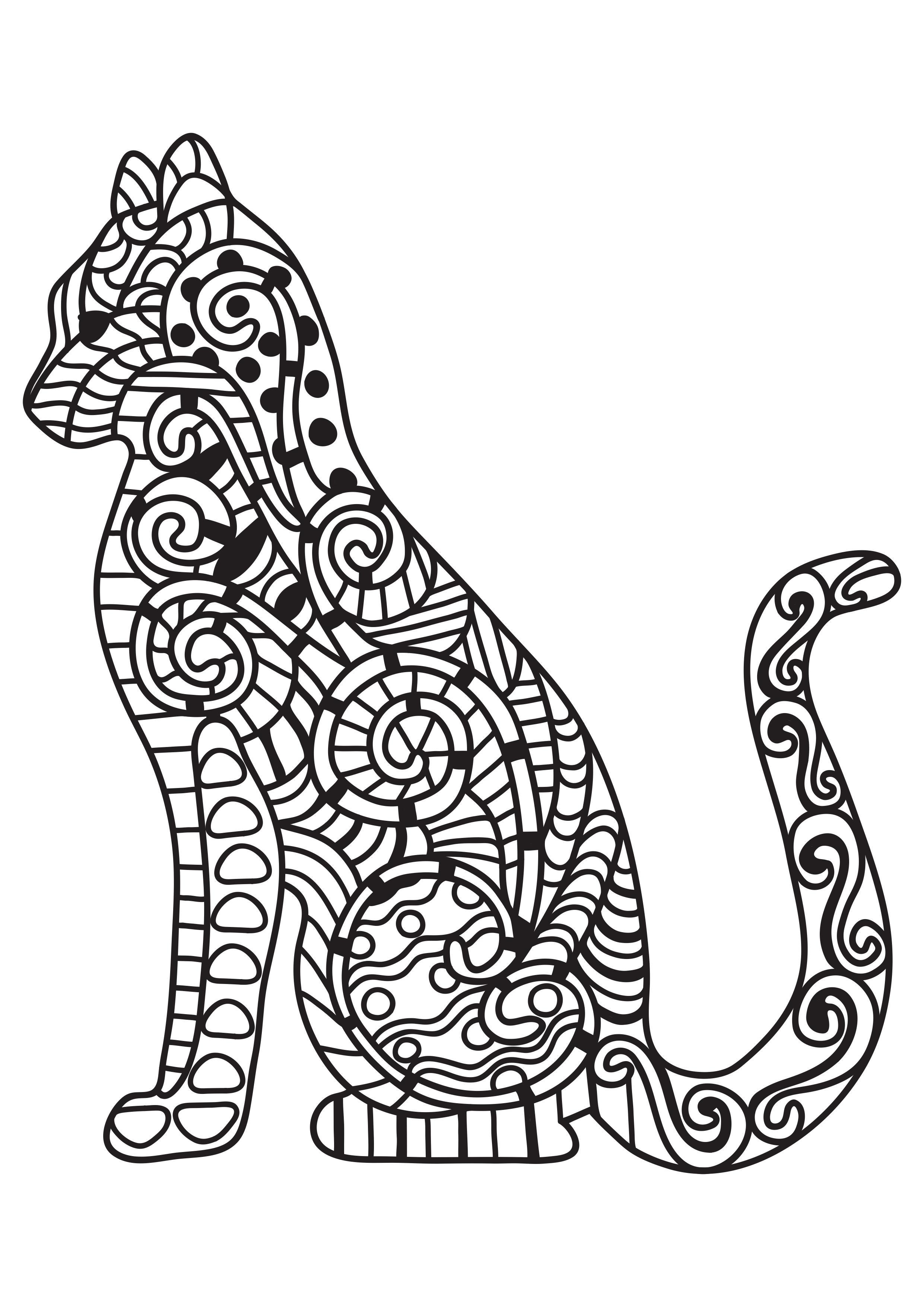 poes Kleurplaat poes
