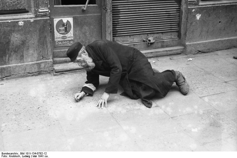 Foto polen - ghetto warschau - oude man