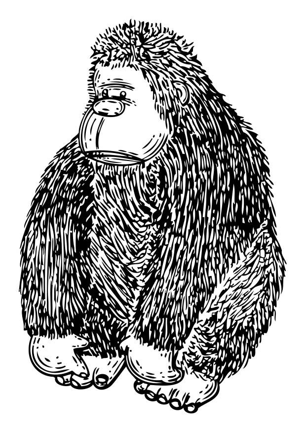 pop - gorilla Kleurplaat pop - gorilla